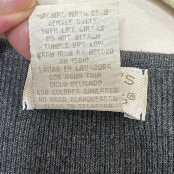 Vintage DESIGNERS ORIGINALS Petite Women's Heather Grey V-Neck Cardigan PM - Picture 3 of 7
